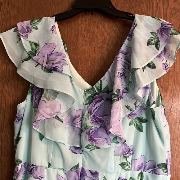 Flutter Sleeve Tea Length Dress 16W - Picture 4 of 5